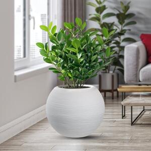 Vaso in resina da esterno interno tondo a sfera d.40x33h Botticelli Bianco