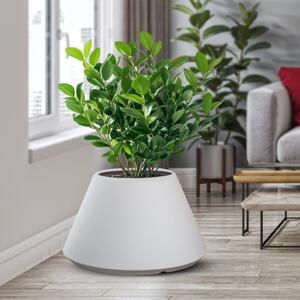 Vaso in resina da esterno interno tondo conico d.60x35h Stromboli Bianco