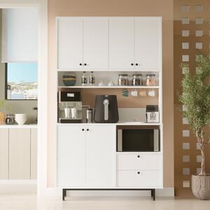 Mobile Cucina Dispensa Multiuso 120x36x205 Con Ante E Cassetti Claudia Bianco
