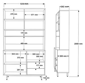 Mobile Cucina Dispensa Multiuso 120x36x205 Claudia Verde Salvia E Rovere