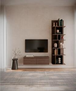Mobile TV Sospeso 100 cm 2 Ante A Ribalta Noce Scuro Lume