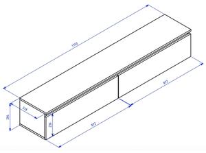 Mobile TV Sospeso 175 cm 2 Ante A Ribalta Nero Opaco Lume