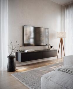 Mobile TV Sospeso 175 cm 2 Ante A Ribalta Nero Opaco Lume