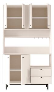 Mobile Cucina Dispensa Multiuso 120x36x205 Con Ante E Cassetti Claudia Bianco