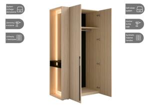 Armadio Ingresso 110x207h Cm 2 Ante Con Specchio Laterale Rovere Barcelona
