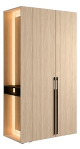 Armadio Ingresso 110x207h Cm 2 Ante Con Specchio Laterale Rovere Barcelona