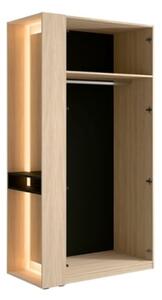 Armadio Ingresso 110x207h Cm 2 Ante Con Specchio Laterale Rovere Barcelona