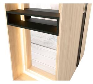 Armadio Ingresso 110x207h Cm 2 Ante Con Specchio Laterale Rovere Barcelona
