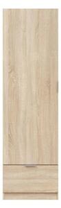 Armadio Guardaroba 1 Anta 1 Cassetto 50x50x170 Simply Rovere