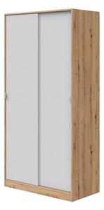Armadio Guardaroba 2 Ante Scorrevoli 10x50x200 TOP Bianco E Rovere