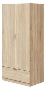 Armadio Guardaroba 2 Ante 1 Cassetto 80x50x170 Simply Rovere