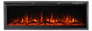 Camino elettrico da parete a incasso frontale CHICAGO130 L127 x P14 x H45 cm