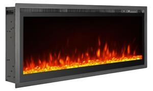 Camino elettrico da parete a incasso frontale CHICAGO130 L127 x P14 x H45 cm