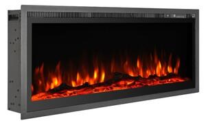Camino elettrico da parete a incasso frontale CHICAGO130 L127 x P14 x H45 cm