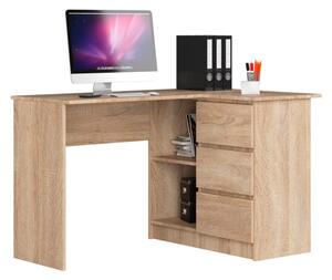 Scrivania Angolare 124 Cm Destra 3 Cassetti Rovere Sonoma Artika