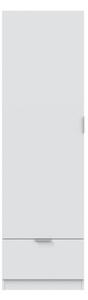 Armadio Guardaroba 1 Anta 1 Cassetto 50x50x170 Simply Bianco