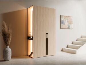 Armadio Ingresso 110x207h Cm 2 Ante Con Specchio Laterale Rovere Barcelona