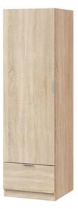 Armadio Guardaroba 1 Anta 1 Cassetto 50x50x170 Simply Rovere