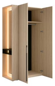 Armadio Ingresso 110x207h Cm 2 Ante Con Specchio Laterale Rovere Barcelona