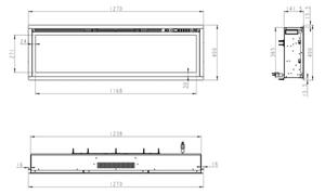 Camino elettrico da parete a incasso frontale CHICAGO130 L127 x P14 x H45 cm