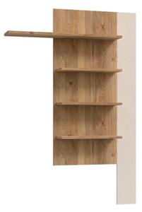 Mensola Verticale 4 Ripiani 132x22x190 Cm Lehman Rovere E Sabbia
