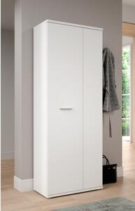 Armadio Scarpiera Multiuso 2 Ante 6 Ripiani 70x35x180h Nube Bianco