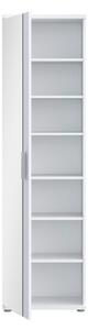 Armadio Scarpiera Multiuso Con Specchio 7 Ripiani 50x35x180h Nube Bianco