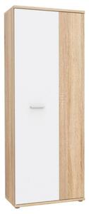Armadio Scarpiera Multiuso 2 Ante 6 Ripiani 70x35x180h Nube Bianco E Rovere