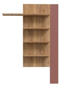 Mensola Verticale 4 Ripiani 132x22x190 Cm Lehman Rovere E Terracotta