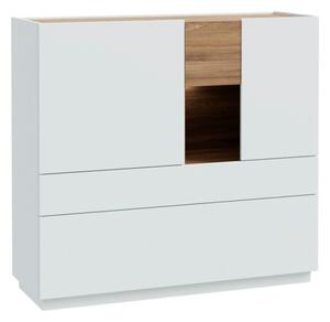 Mobile Soggiorno 120x40x110h 3 Ante 1 Cassetto Lewis Rovere E Grigio Chiaro