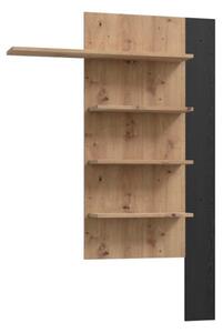 Mensola Verticale 4 Ripiani 132x22x190 Cm Lehman Rovere E Nero