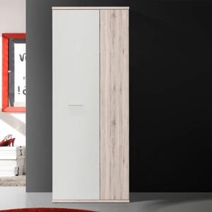 Armadio Multiuso Portascope 2 Ante 5 Vani 70x35x180h Nube Rovere Cenere E Bianco