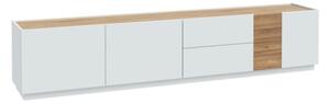 Mobile TV Da Terra 240x40x50h 3 Ante 2 Cassetti Lewis Rovere E Grigio Chiaro