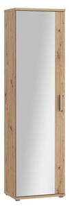 Armadio Scarpiera Multiuso Con Specchio 7 Ripiani 50x35x180h Nube Rovere