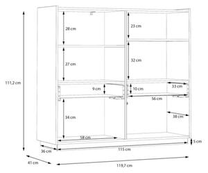Mobile Soggiorno 120x40x110h 3 Ante 1 Cassetto Lewis Rovere E Grigio Chiaro