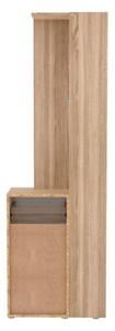 Mobile Ingresso 65x34x196 Con Specchio E Barra Appendiabiti Teka Bianco E Rovere