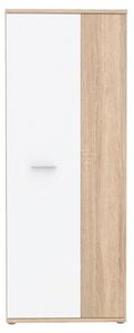 Armadio Scarpiera Multiuso 2 Ante 6 Ripiani 70x35x180h Nube Bianco E Rovere