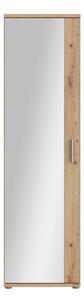 Armadio Scarpiera Multiuso Con Specchio 7 Ripiani 50x35x180h Nube Rovere