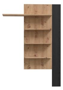 Mensola Verticale 4 Ripiani 132x22x190 Cm Lehman Rovere E Nero