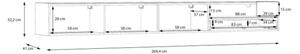 Mobile TV Sospeso 270x40x32h Con Vano Decoder Lewis Rovere E Grigio Chiaro