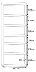 Armadio Scarpiera Multiuso 2 Ante 6 Ripiani 70x35x180h Nube Bianco E Cemento