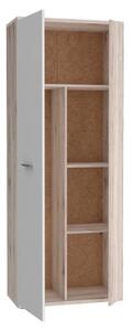 Armadio Multiuso Portascope 2 Ante 5 Vani 70x35x180h Nube Rovere Cenere E Bianco