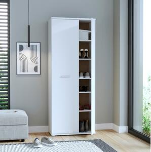 Armadio Scarpiera Multiuso 2 Ante 6 Ripiani 70x35x180h Nube Bianco