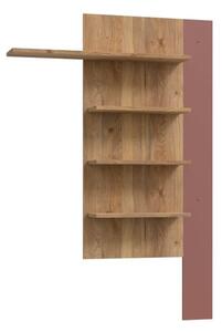 Mensola Verticale 4 Ripiani 132x22x190 Cm Lehman Rovere E Terracotta