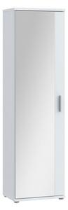 Armadio Scarpiera Multiuso Con Specchio 7 Ripiani 50x35x180h Nube Bianco