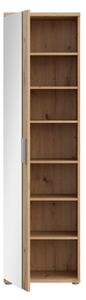Armadio Scarpiera Multiuso Con Specchio 7 Ripiani 50x35x180h Nube Rovere