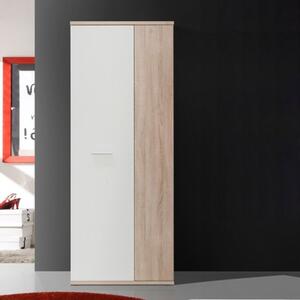 Armadio Multiuso Portascope 2 Ante 5 Vani 70x35x180h Nube Rovere E Bianco