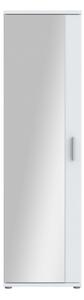 Armadio Scarpiera Multiuso Con Specchio 7 Ripiani 50x35x180h Nube Bianco