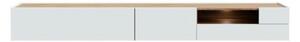 Mobile TV Sospeso 270x40x32h Con Vano Decoder Lewis Rovere E Grigio Chiaro