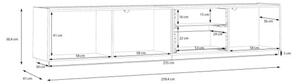 Mobile TV Da Terra 240x40x50h 3 Ante 2 Cassetti Lewis Rovere E Grigio Chiaro